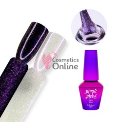 Top Coat Hollywood MollyLac cu particule  pentru lacuri hibride UV/LED de 10g NO WIPE - 51894 Silver Pink